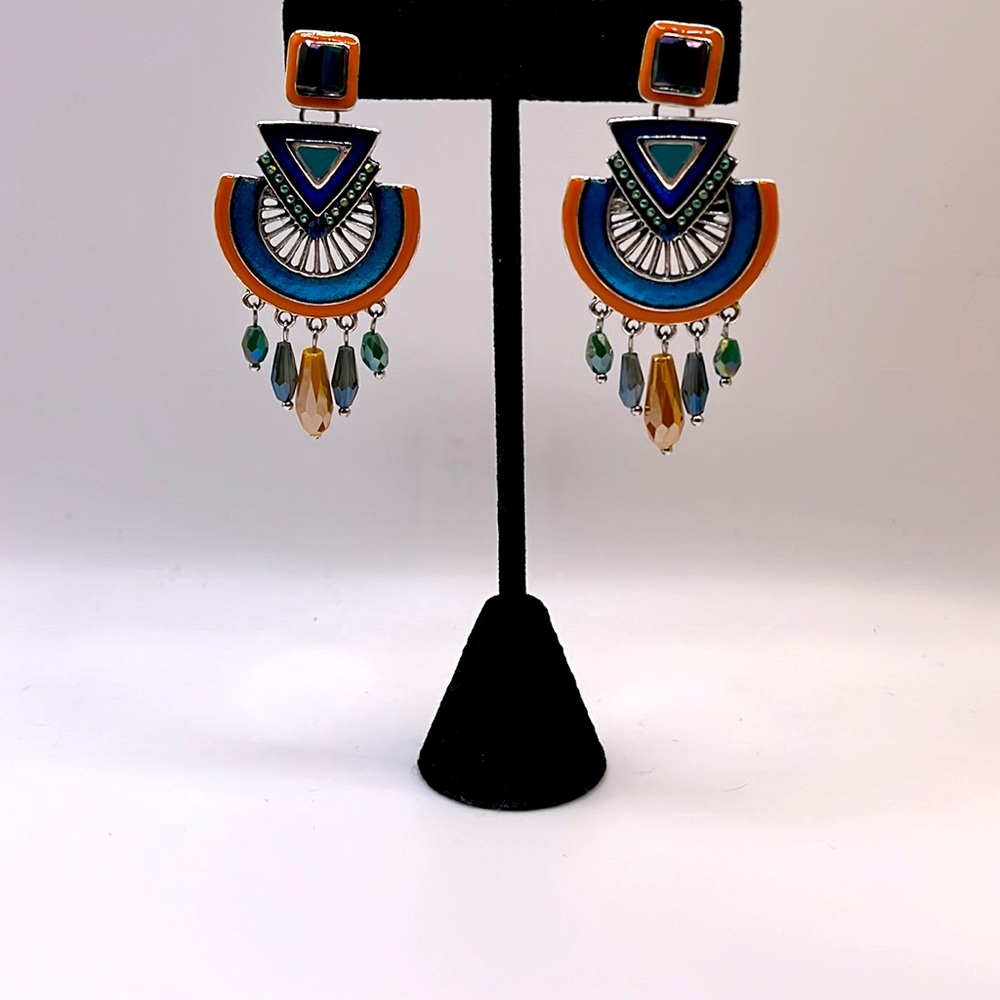 Geometric Drop Earrings - Picture 2 of 6